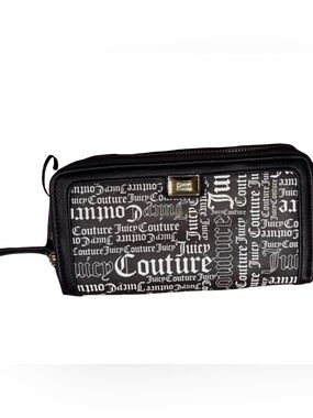 Juicy Couture Black and White Logo Zip Wallet